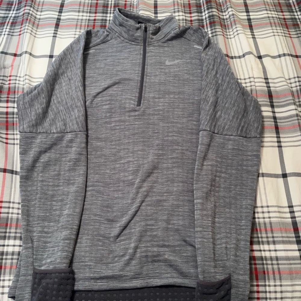 Nike Mens, quarter zip, grey, medium